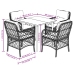 Set comedor de jardín 5 pzas cojines ratán sintético gris claro