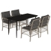 Set comedor de jardín 5 pzas cojines ratán sintético gris claro