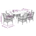 Set comedor jardín 7 pzas y cojines ratán sintético gris claro