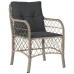 Set comedor jardín 7 pzas y cojines ratán sintético gris claro