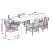 Set comedor jardín 7 pzas y cojines ratán sintético gris claro
