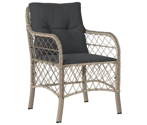 Set comedor de jardín 9 pzas cojines ratán sintético gris claro