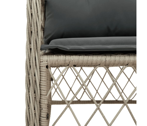 Set comedor de jardín 9 pzas cojines ratán sintético gris claro