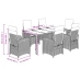 Set de comedor de jardín 7 pzas y cojines ratán sintético negro