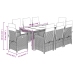 Set de comedor de jardín 9 pzas y cojines ratán sintético negro