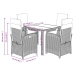 Set comedor de jardín 5 piezas con cojines ratán sintético gris