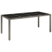 Set comedor jardín 9 pzas y cojines ratán sintético gris
