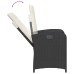 Set comedor de jardín 3 pzas con cojines ratán sintético negro