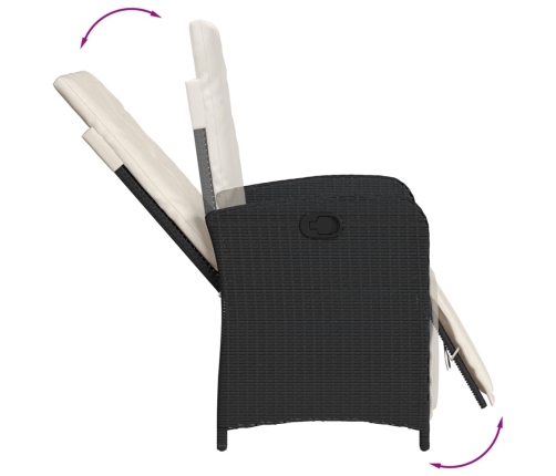 Set de muebles jardín 5 pzas con cojines ratán sintético negro