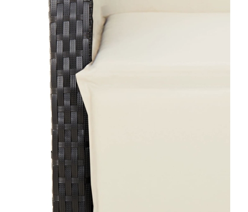 Set de muebles jardín 5 pzas con cojines ratán sintético negro