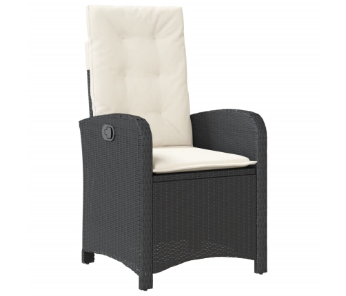 Set de comedor de jardín 7 pzas y cojines ratán sintético negro