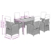 Set de comedor de jardín 7 pzas y cojines ratán sintético negro