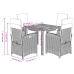 Set comedor de jardín 5 piezas con cojines ratán sintético gris