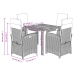 Set comedor de jardín 5 piezas con cojines ratán sintético gris