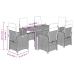 Set comedor jardín 7 pzas y cojines ratán sintético gris
