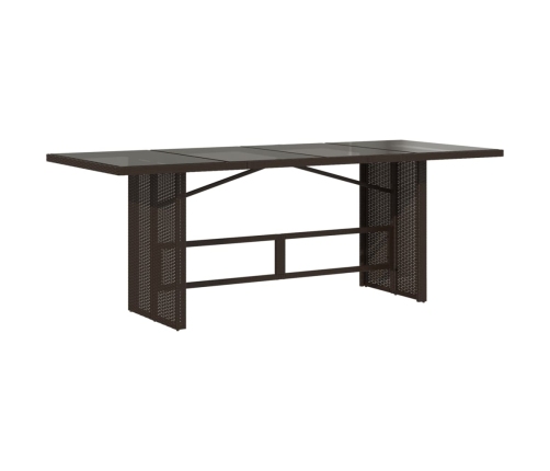 Set comedor para jardín 9 pzas y cojines ratán sintético marrón