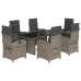 Set comedor jardín 7 pzas y cojines ratán sintético gris