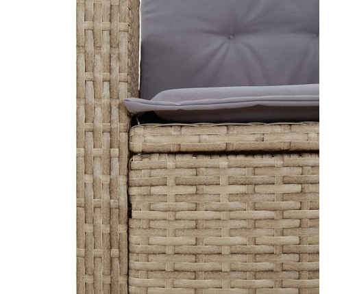 Set comedor de jardín 7 pzas con cojines ratán sintético beige