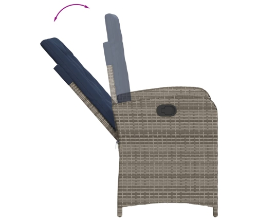 Set comedor de jardín 7 pzas con cojines ratán sintético beige