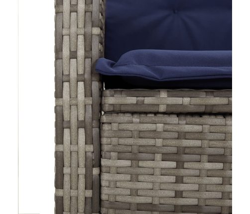 Set comedor de jardín 7 pzas con cojines ratán sintético beige