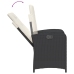 Set de muebles jardín 5 pzas con cojines ratán sintético negro