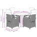 Set de muebles jardín 5 pzas con cojines ratán sintético negro