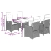 Set de muebles jardín 5 pzas con cojines ratán sintético negro