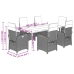 Set de comedor de jardín 7 pzas y cojines ratán sintético negro