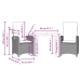 Set comedor de jardín 3 piezas y cojines ratán sintético marrón