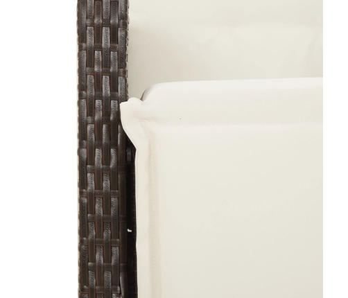 Set comedor para jardín 9 pzas y cojines ratán sintético marrón