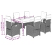 Set comedor jardín 7 pzas y cojines ratán sintético gris