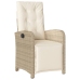 Set comedor de jardín 5 pzas con cojines ratán sintético beige