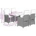 Set comedor de jardín 5 pzas con cojines ratán sintético beige