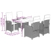 Set comedor de jardín 5 pzas con cojines ratán sintético beige