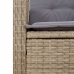 Set comedor de jardín 3 pzas con cojines ratán sintético beige