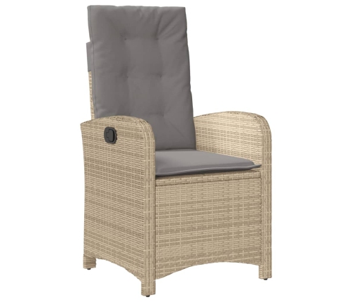 Set comedor de jardín 7 pzas con cojines ratán sintético beige