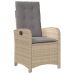 Set comedor de jardín 7 pzas con cojines ratán sintético beige