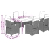 Set comedor de jardín 7 pzas con cojines ratán sintético beige