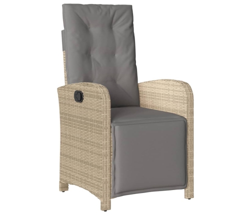 Set comedor de jardín 9 pzas con cojines ratán sintético beige
