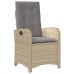 Set comedor de jardín 9 pzas con cojines ratán sintético beige