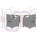 Set comedor de jardín 5 pzas cojines ratán sintético gris claro