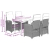 Set comedor de jardín 5 pzas cojines ratán sintético gris claro