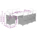 Set comedor de jardín 9 pzas cojines ratán sintético gris claro