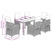 Set de comedor de jardín 7 pzas y cojines ratán sintético negro