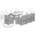 Set de comedor de jardín 9 pzas y cojines ratán sintético negro