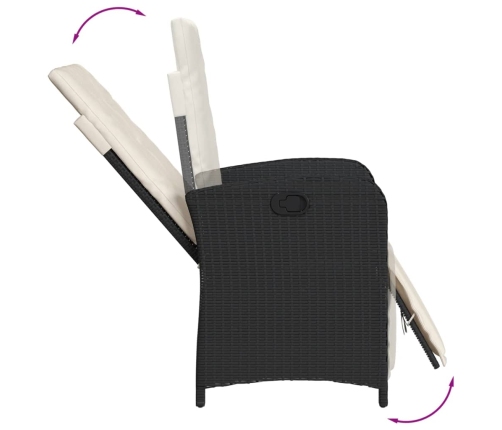 Set de muebles jardín 5 pzas con cojines ratán sintético negro