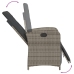 Set comedor jardín 7 pzas y cojines ratán sintético gris