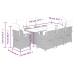 Set comedor jardín 9 pzas y cojines ratán sintético gris