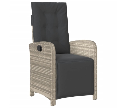 Set comedor de jardín 9 pzas cojines ratán sintético gris claro
