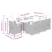 Set comedor de jardín 9 pzas cojines ratán sintético gris claro